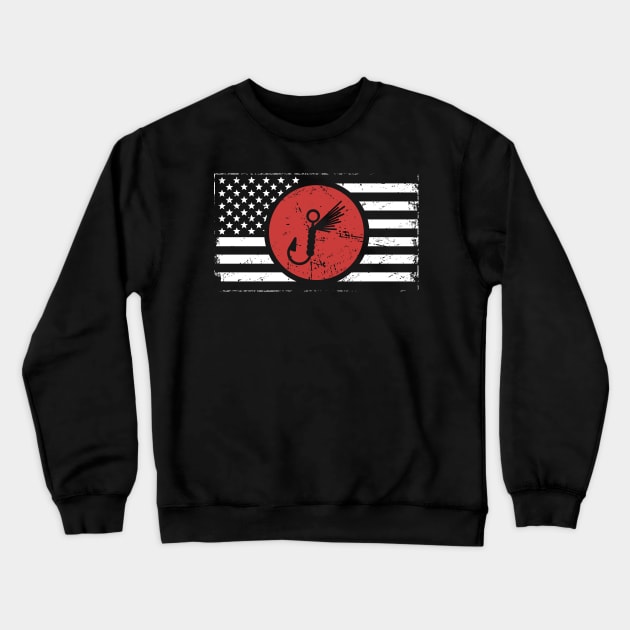 American Flag | Fly Fishing Lure Crewneck Sweatshirt by MeatMan